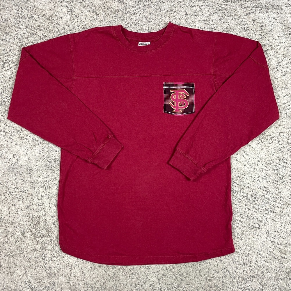 FSU Seminoles Shirt Men Small Florida State Thumb Loops Long Slv Rugby Style Tee